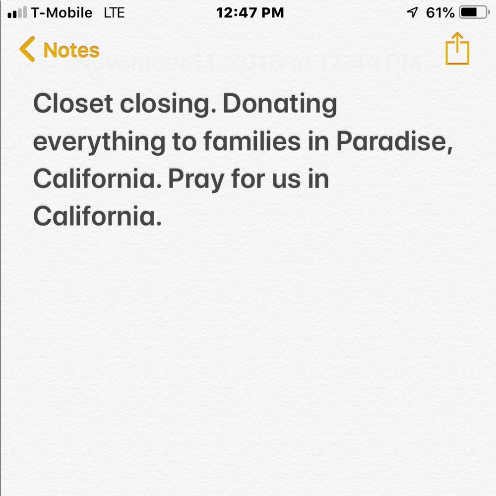 Closing closet at this time